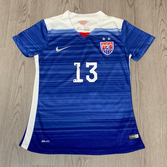 Nike USA Soccer‎ Alex Morgan #13 USWNT World Cup 2015 Away Jersey Womens Large - Picture 1 of 11